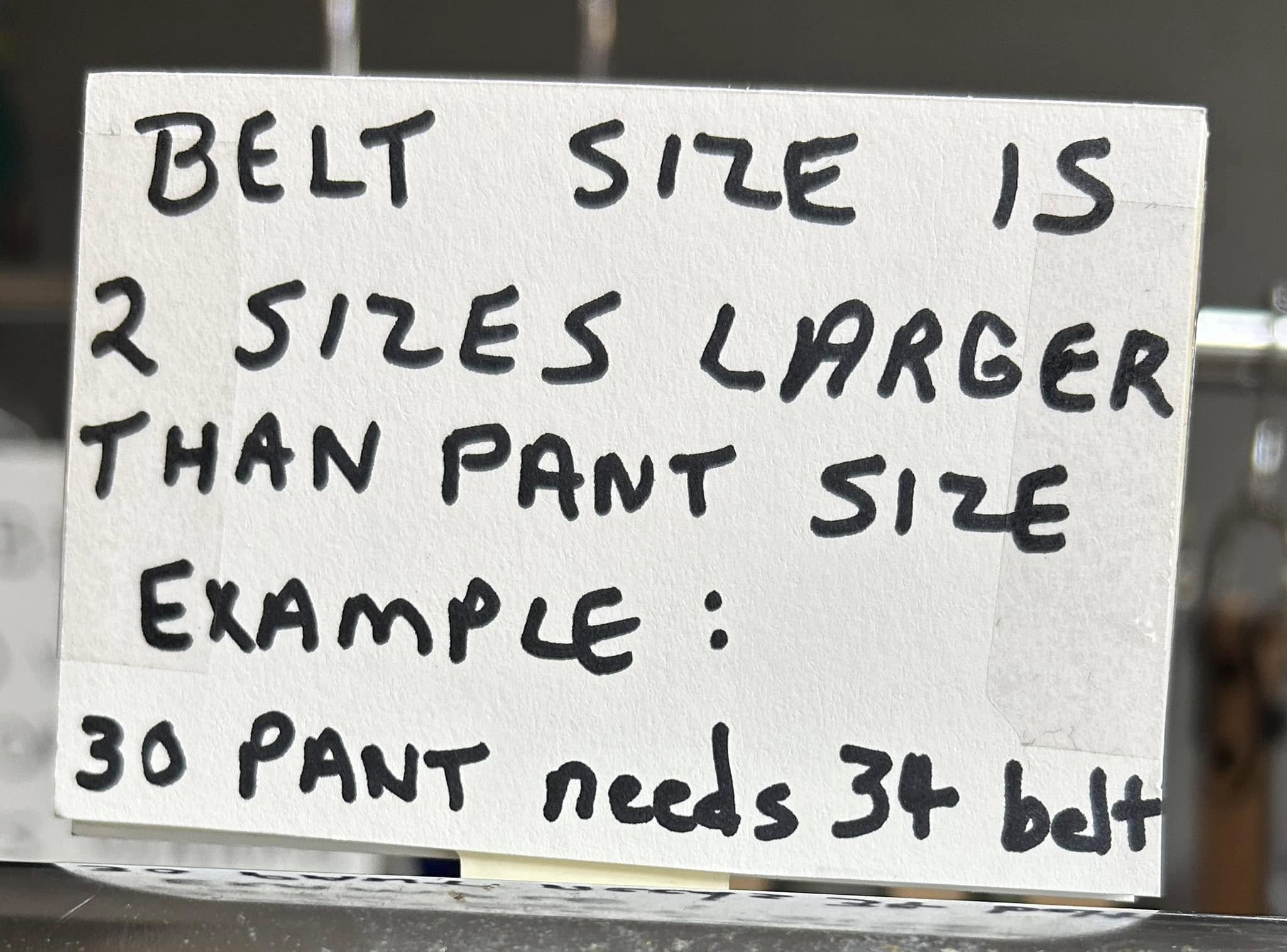 Handmade leather belts at Big's Place